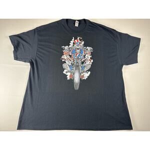 Gildan Motorcycle Graphic T Shirt Mens 3XL Black Biker Chopper Tee